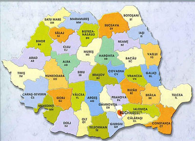 carte des departements de roumanie